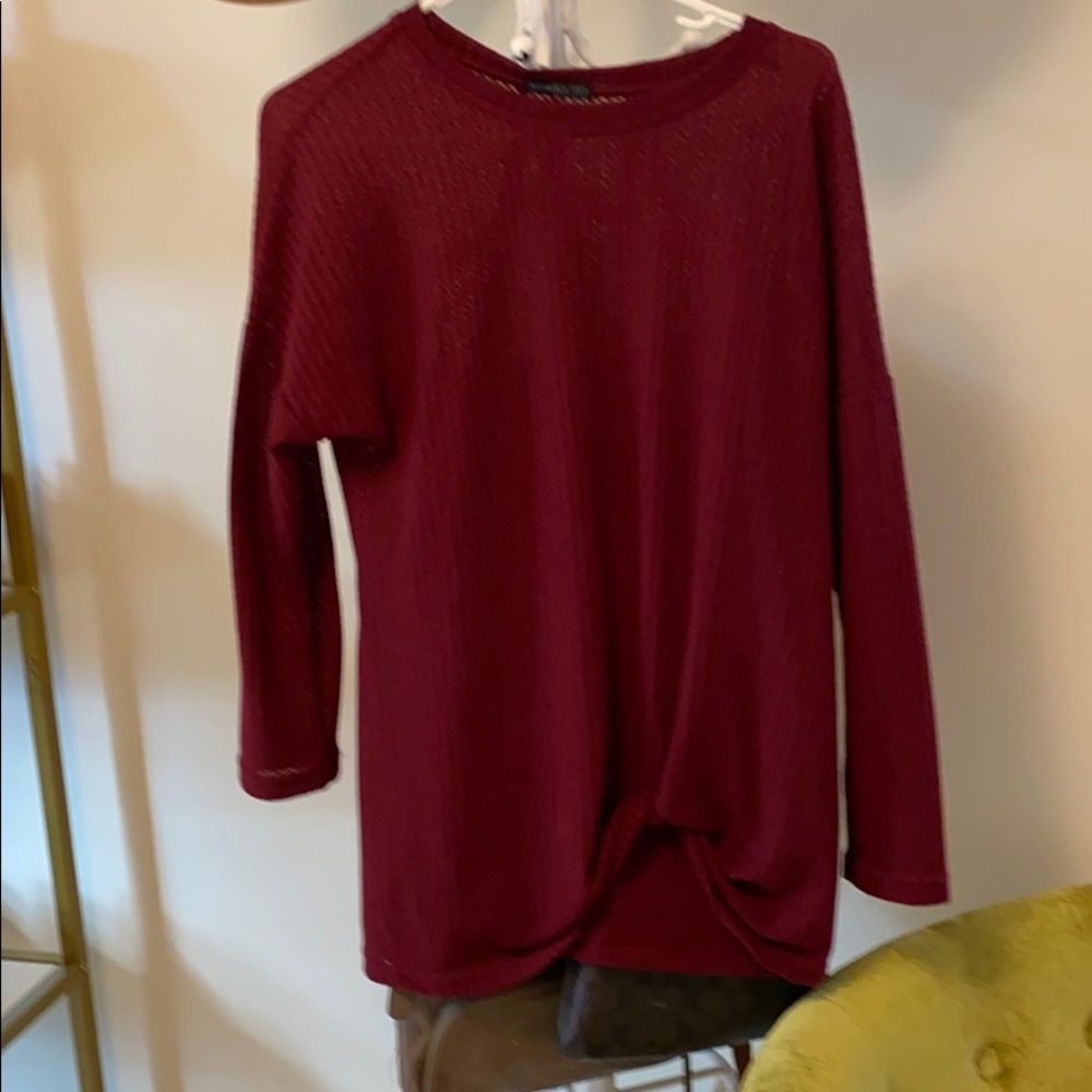 Burgundy wafer sweater